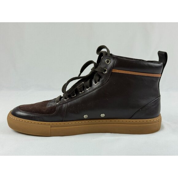 Bally Hervey Distresed Leather High Top Casual Sneakers Men's Size 10 D Brown - Picture 4 of 10